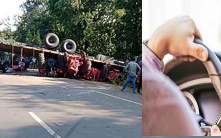छत्तीसगढ़-जगदलपुर में नशे में धुत ड्राइवर ने ट्रेलर को पलटाया, चालक और महिला घायल