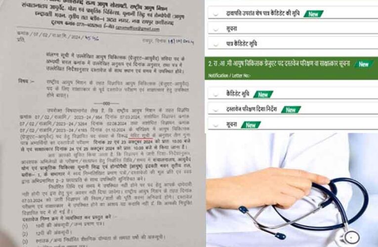 छत्तीसगढ़ में बिना मेरिट सूची के Aayush ने बुलाए 420 उम्मीदवार, एक दिन में 210 उम्मीदवारों का इंटरव्यू?