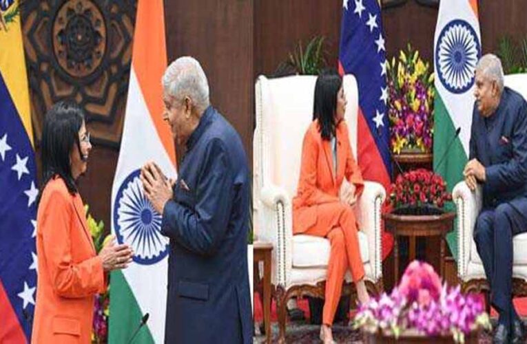 धनखड़ ने की वेनेजुएला की उप राष्ट्रपति से मुलाकात