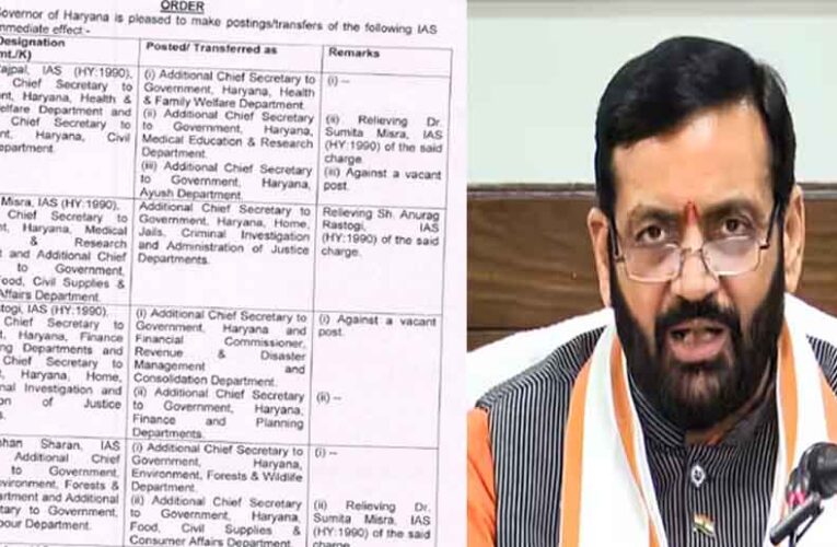 हरियाणा में बड़े स्तर पर प्रशासनिक फेरबदल, 44 आईएएस अधिकारियों के तबादले