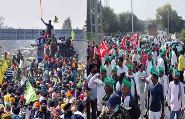 संसद घेराव करने निकले किसानों का RAF और वज्र वाहन ने रोका रास्ता, ड्रोन से निगरानी