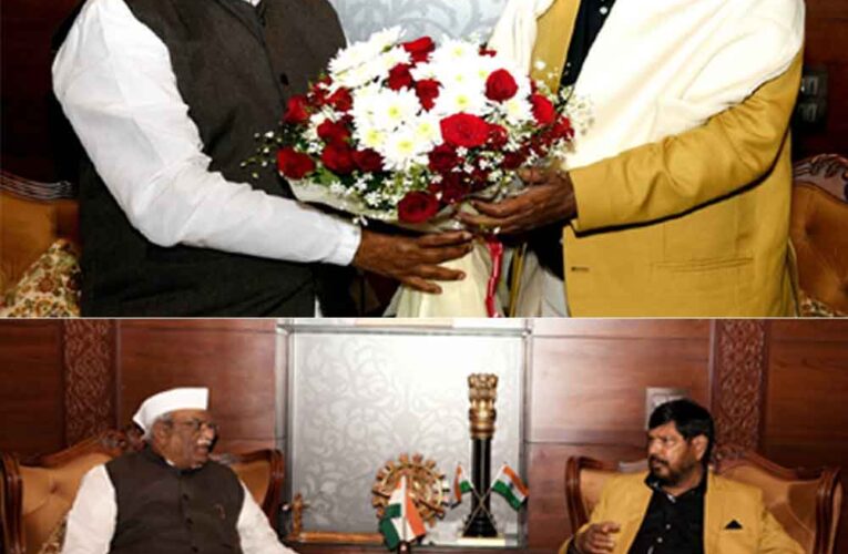 राजस्थान-राज्यपाल से मिले केंद्रीय राज्यमंत्री अठावले, विभिन्न विषयों पर किया संवाद