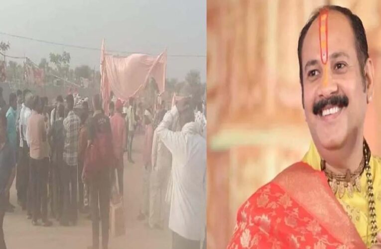 चूरू में पंडित प्रदीप मिश्रा की कथा में तेज आंधी से उखड़ गया पांडाल, तीन घायल; बिना अनुमति के चल रहा था कार्यक्रम