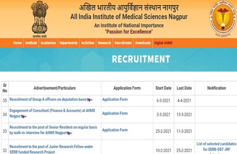 नागपुर AIIMS में निकली भर्ती, आयु सीमा 58 वर्ष, सैलरी 2 लाख तक, 16 जून से पहले करें आवेदन, जानें डिटेल्स