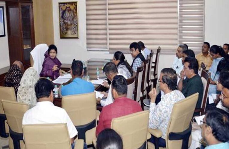 राज्यमंत्री श्रीमती गौर ने विभिन्न वार्डों में संचालित निर्माण कार्यों की समीक्षा की