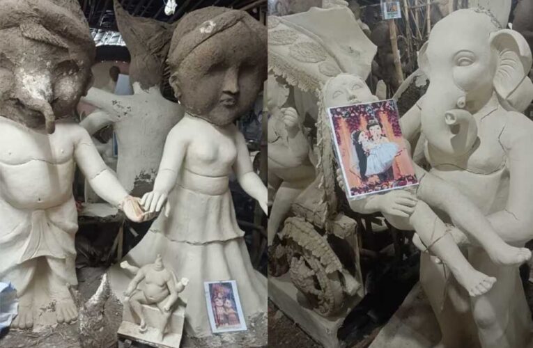 इंदौर में गणेश जी की आपत्तिजनक मूर्तियां बनाने पर हंगामा, बंगाल के कलाकारों का मुंह किया काला; 3 गिरफ्तार