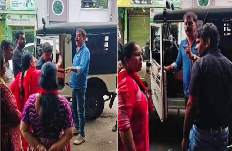 भोपाल के जोन-8 में गंदगी पर स्पॉट फाइन को लेकर एएचओ रवींद्र यादव और महिला कांग्रेस अध्यक्ष संतोष कसाना में बहस