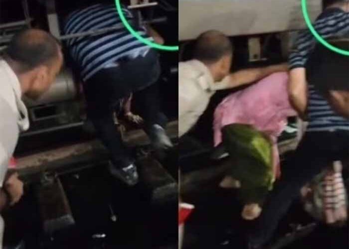 चलती ट्रेन से गिरी महिला, प्लेटफॉर्म और सीढ़ियों के बीच फंसीं, RPF ने बचाई जान
