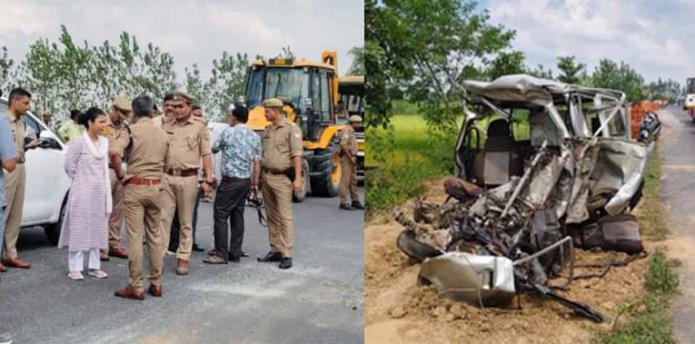 लखीमपुर खीरी में सड़क हादसा: रोडवेज बस और वैन की टक्कर, 5 की मौत, 9 गंभीर घायल