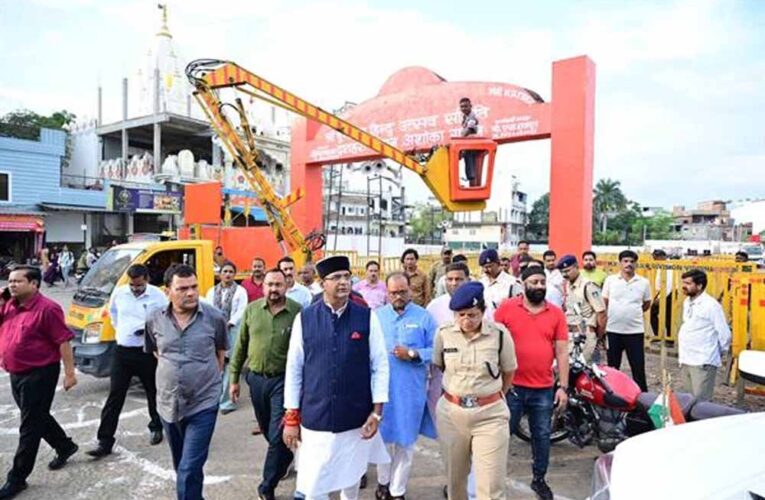 मंत्री सारंग ने किया अशोका गार्डन दशहरा मैदान का निरीक्षण