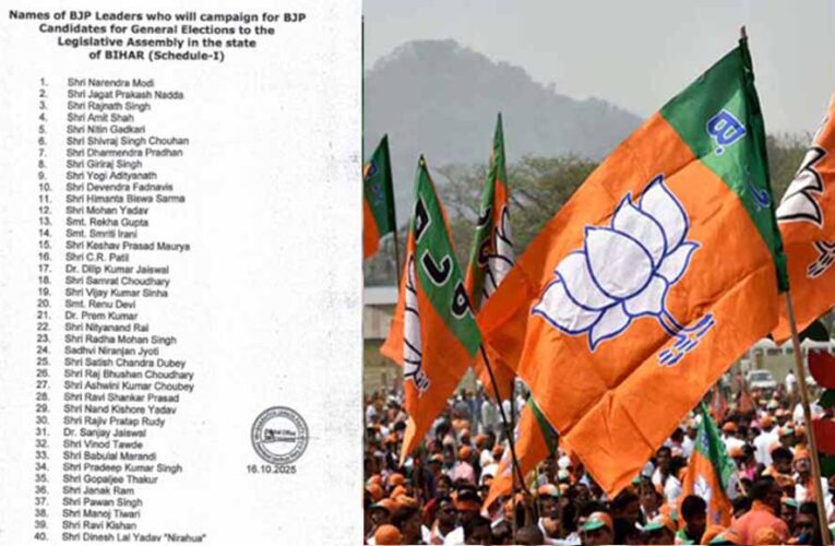 बिहार चुनाव 2025: भाजपा ने घोषित किए 40 स्टार प्रचारकों के नाम
