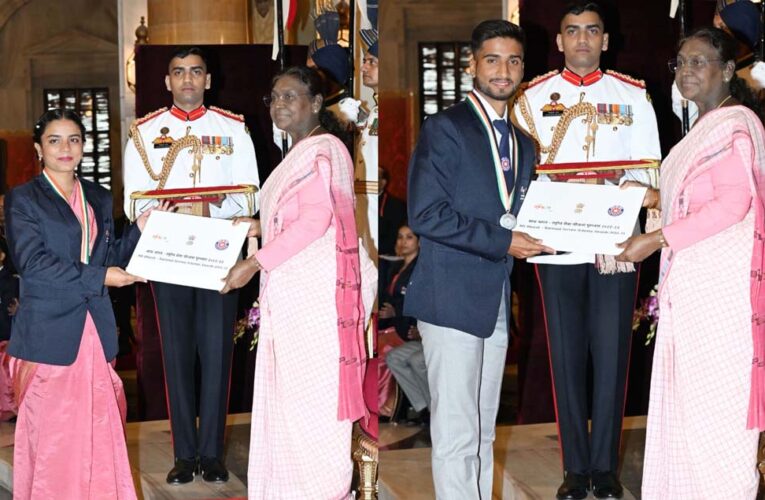 राष्ट्रपति ने एनएसएस के स्वयंसेवक आयुषी सिन्हा एवं सौमित दुबे को किया पुरस्कृत, उच्च शिक्षा मंत्री  परमार ने दी बधाई
