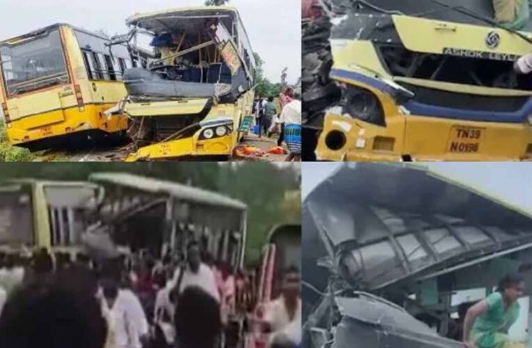 तमिलनाडु में भयंकर सड़क हादसा: दो बसों की टक्कर में 11 यात्रियों की मौत, 40 से अधिक घायल