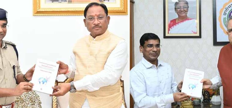 IPS डॉ. संतोष की पुस्तक का विमोचन: संयुक्त राष्ट्र के शांति प्रयासों पर आधारित रचना सीएम साय व डॉ. रमन सिंह को भेंट