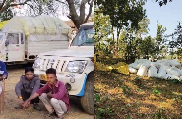 अनाज तस्करी का खेल शुरू: यूपी के बिचौलिए 143 बोरी धान छोड़कर फरार,  वाहन जब्त