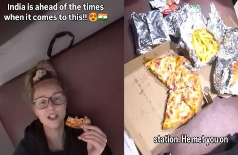 भारत की ट्रेन में पिज्जा-फ्रेंच फ्राइज डिलीवरी देख ऑस्ट्रेलियाई महिला हैरान, वीडियो हुआ वायरल