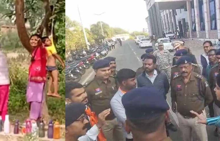 पेड़ पर छात्र को लटकाने का मामला: एबीवीपी का उग्र प्रदर्शन, कलेक्ट्रेट का मेन गेट तोड़ा, SDM बोली – ‘आग लगा दो’