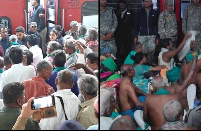 नर्मदापुरम में हाई-वोल्टेज ड्रामा: दिल्ली जा रहे 100 किसानों को ट्रेन से उतारा, स्टेशन पर अर्द्धनग्न प्रदर्शन