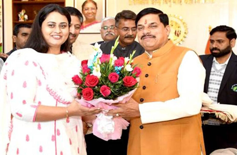 मुख्यमंत्री डॉ. यादव से बिहार की खेल मंत्री सुश्री श्रेयसी सिंह ने की सौजन्य भेंट