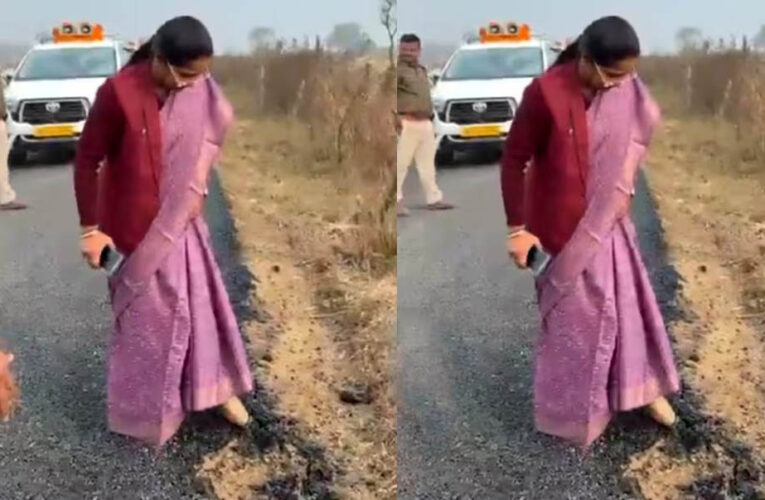 नई सड़क उखड़ी, मंत्री भड़की: PWD इंजीनियर को मंत्री प्रतिमा बागरी ने लगाई फटकार