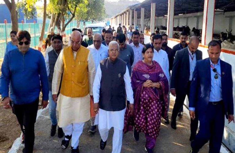 राज्यपाल पटेल ने किया गौवंश का पूजन मुरारीलाल तिवारी गौशाला का किया भ्रमण