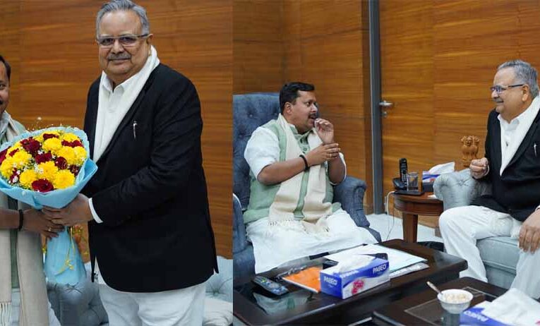 दिल्ली में छत्तीसगढ़ विधानसभा अध्यक्ष डॉ रमन सिंह ने भाजपा के राष्ट्रीय कार्यकारी अध्यक्ष नितिन नबीन से की मुलाकात