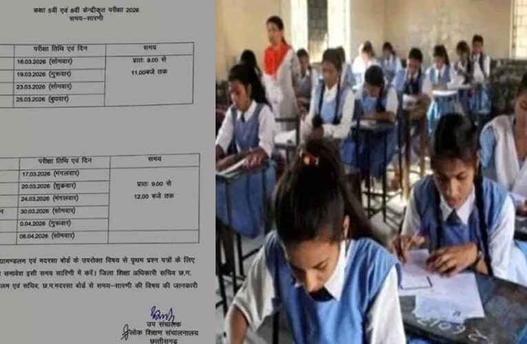 5वीं की 16 और 8वीं की 17 मार्च से होगी परीक्षा, वार्षिक परीक्षा का टाइम टेबल जारी