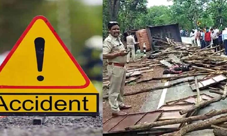 राजनांदगांव में बाइक को रौंदते तेज रफ्तार ट्रक दुकान में घुसा, 2 लोगों की मौत