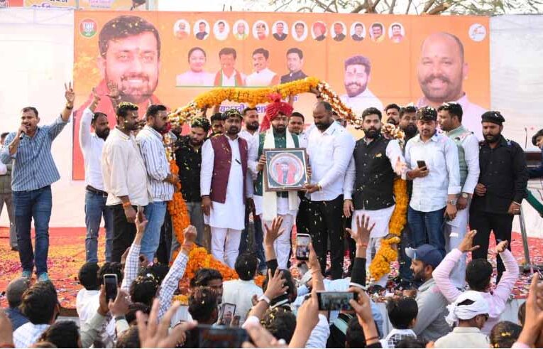 भाजयुमो प्रदेश अध्यक्ष श्याम टेलर का सतना में भव्य स्वागत