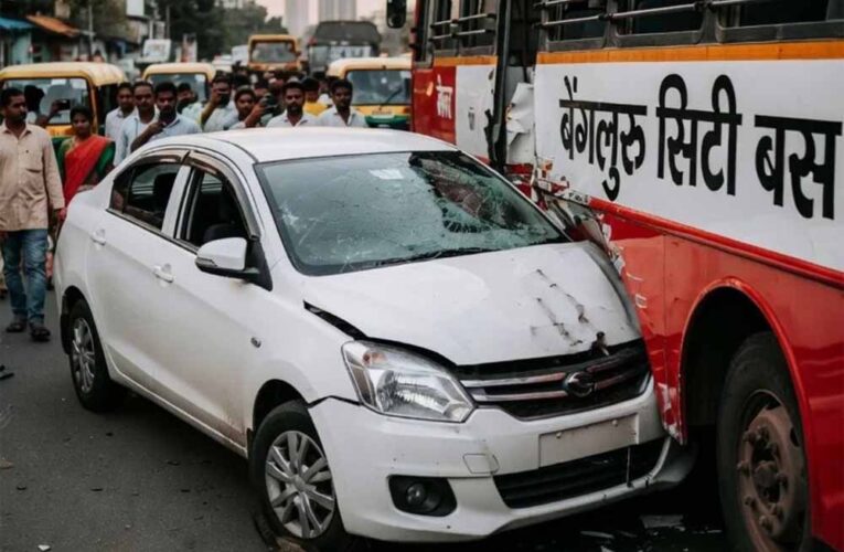 बेंगलुरु में बस से टकराई तेज रफ्तार कार, 5 लोगों की मौत