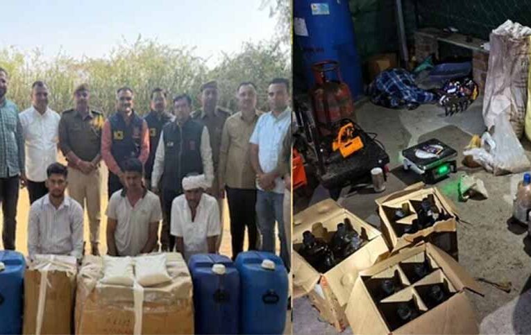 जालोर में एमडी फैक्ट्री का भंडाफोड़, 50 किलो ड्रग्स बनाने लायक 400 लीटर केमिकल बरामद