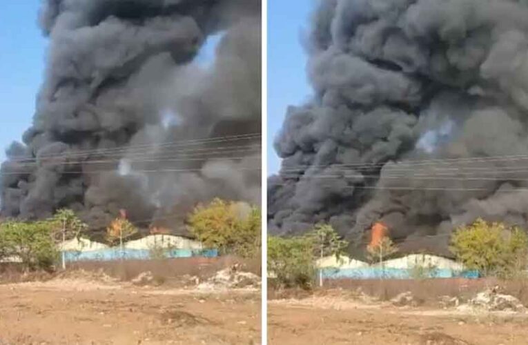 भोपाल में भीषण आग का तांडव: फर्नीचर फैक्ट्री धधकी, 7 किमी दूर तक छाया धुएं का गुबार