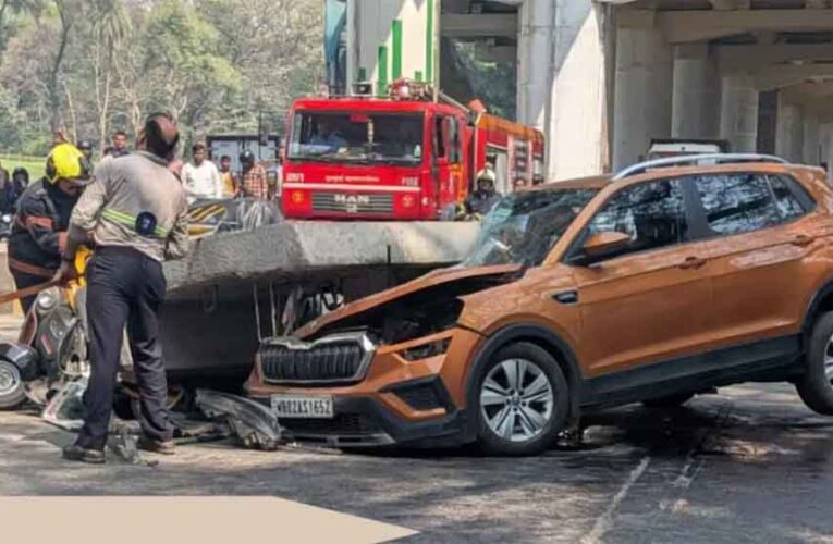 मुंबई में दर्दनाक हादसा: मेट्रो पिलर का हिस्सा गिरा, एक की मौत, तीन घायल