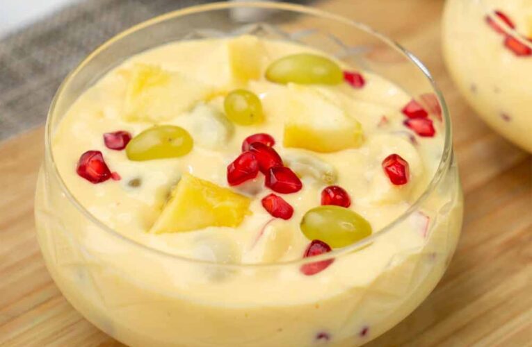 ट्राय करें केसर वाला टेस्टी फ्रूट कस्टर्ड
