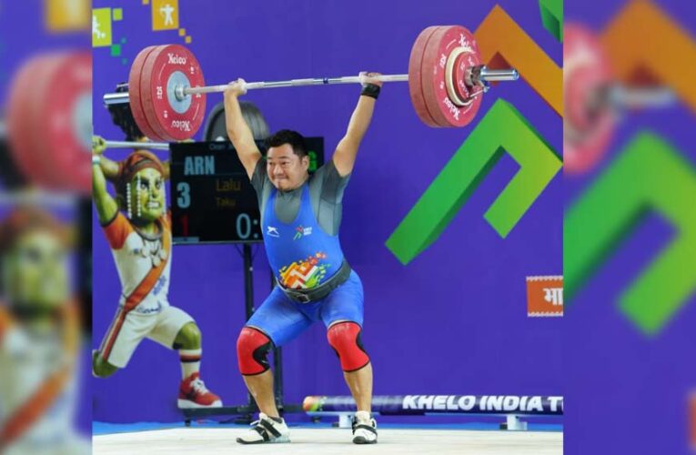 भारोत्तोलन के 94 किलोग्राम पुरुष वर्ग में अरुणाचल के लालू ताकू ने मारी बाजी