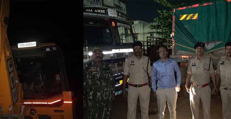 खनिज-राजस्व-पुलिस की बड़ी कार्रवाई: 11 हाइवा, 2 जेसीबी और चैन माउंटेन मशीन जब्त