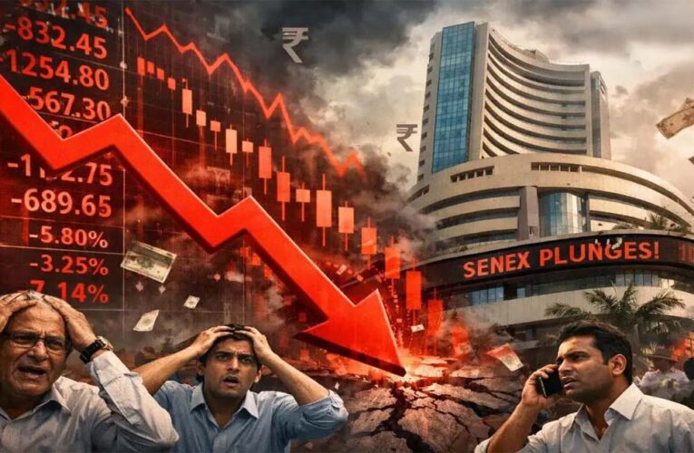 ट्रंप की धमकी का असर: खुलते ही बाजार में 8 लाख करोड़ डूबे, सेंसेक्स 1800 अंक लुढ़का