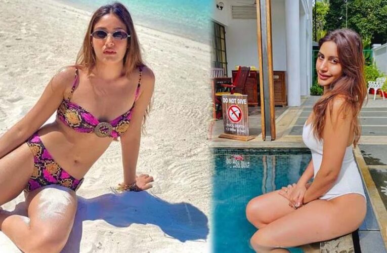 पूल में पति संग रोमांटिक हुई सुरभि चंदना, मोनोकनी में किया बोल्ड लुक में कहर