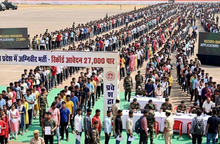 MP में अग्निवीर भर्ती के लिए रिकॉर्ड आवेदन, संख्या 27 हजार के पार