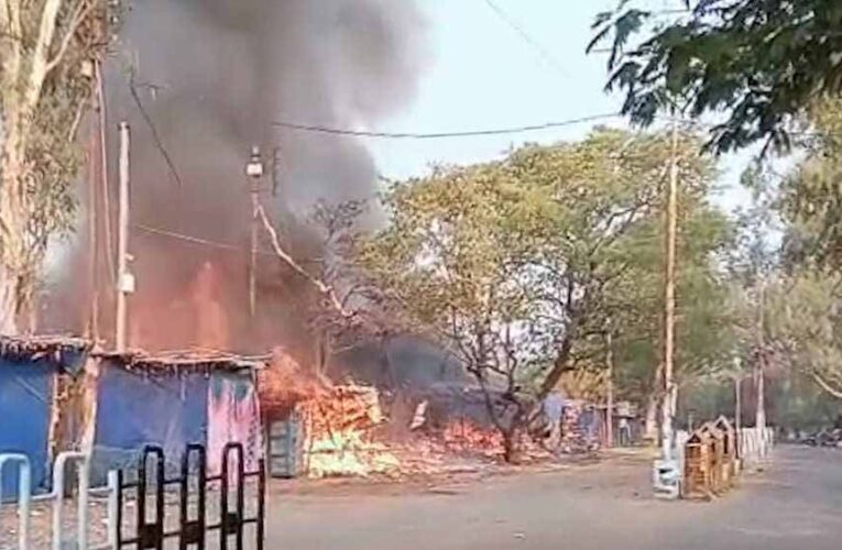 बलौदा बाजार में बंदरों की उछल-कूद से हादसा: ट्रांसफार्मर में शॉर्ट सर्किट, दुकानें जलकर खाक