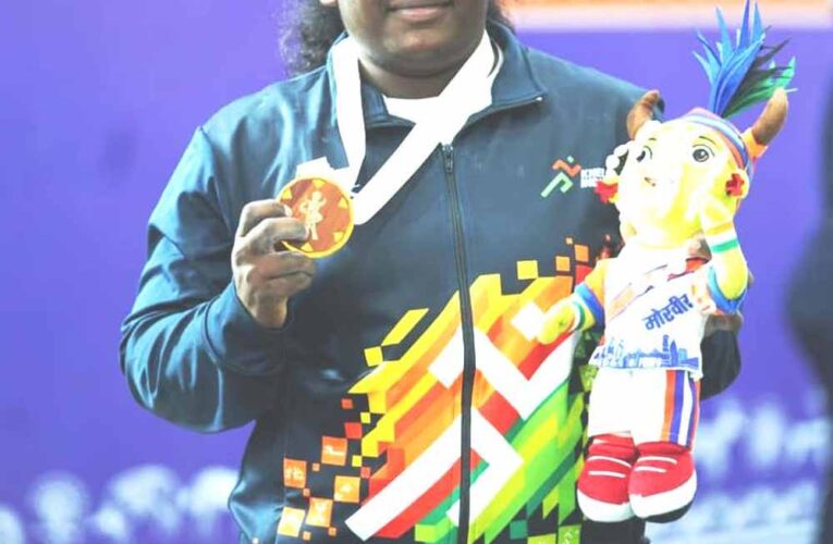 खेलो इंडिया ट्राइबल गेम्स 2026: 86 किलोग्राम भारोत्तोलन में महाराष्ट्र की साक्षी बुरकुले ने जीता स्वर्ण