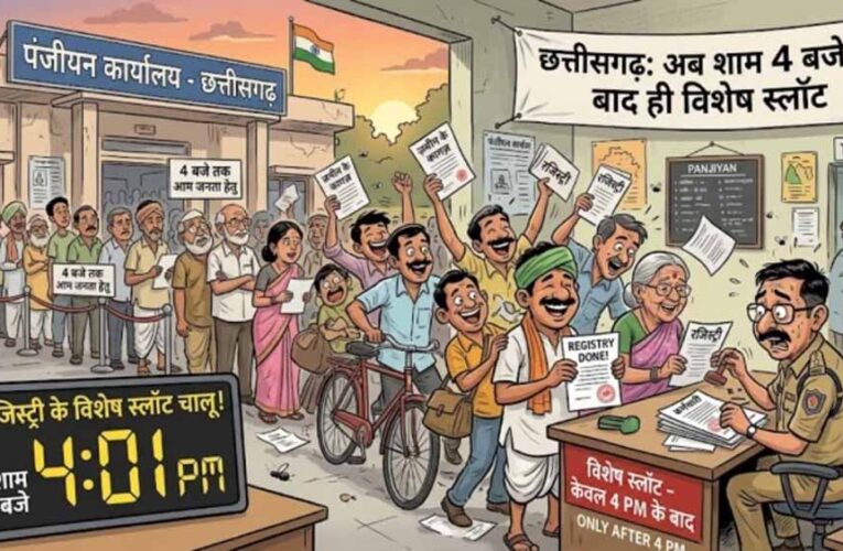 छत्तीसगढ़ में रजिस्ट्री के नियम बदले: अब शाम 4 बजे के बाद मिलेंगे स्पेशल अपॉइंटमेंट स्लॉट