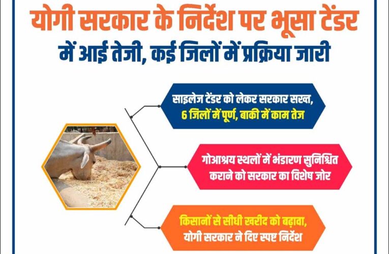 योगी सरकार के निर्देश पर भूसा टेंडर में आई तेजी, कई जिलों में प्रक्रिया जारी
