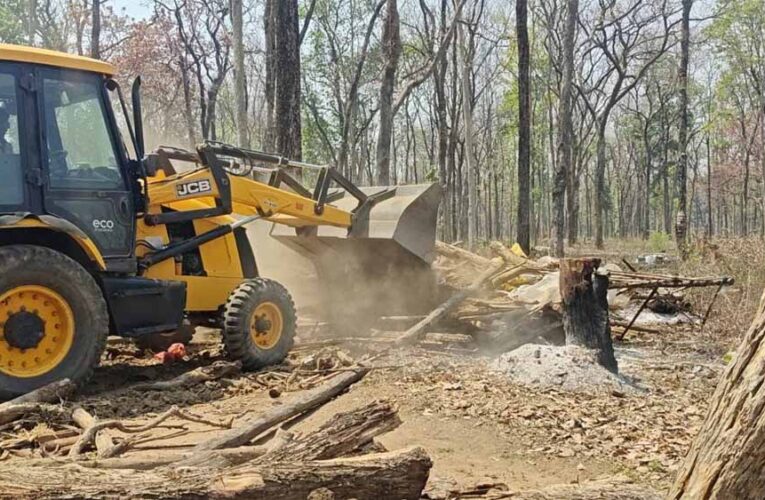 धमतरी जंगल में बड़ा एक्शन: अवैध कब्जों पर चला बुलडोजर, प्रशासन सख्त
