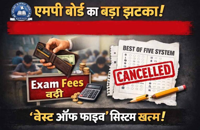 एमपी बोर्ड का बड़ा फैसला, परीक्षा फीस में 80% तक बढ़ोतरी—‘बेस्ट ऑफ फाइव’ भी खत्म