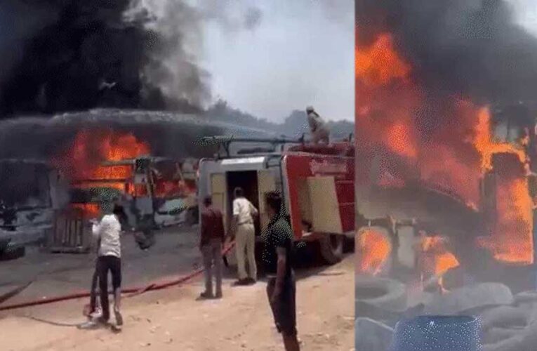 इंदौर में अवैध पार्किंग हादसा: वेल्डिंग के दौरान 5 बसें जलीं, 4 धमाके, गैस सिलेंडर भी फटा