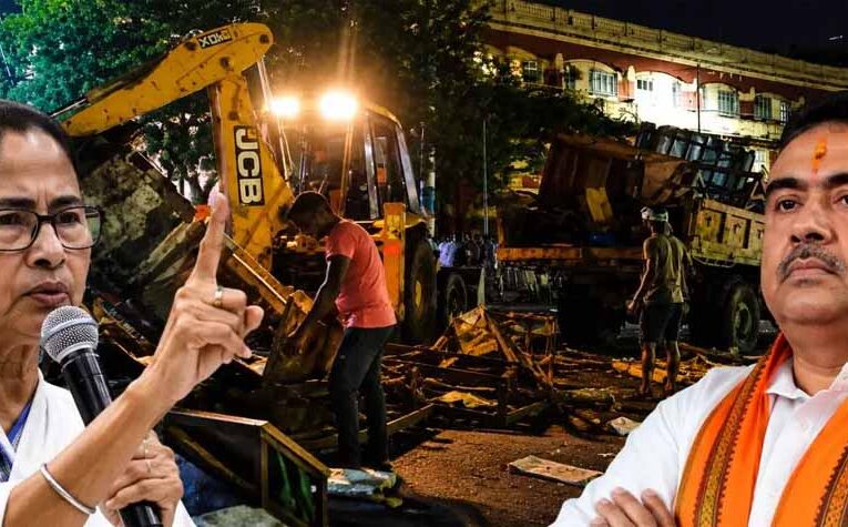 पश्चिम बंगाल में अतिक्रमण के खिलाफ सख्त अभियान, हावड़ा में आधी रात चला बुलडोजर
