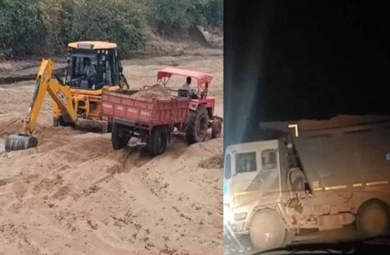 महानदी में अवैध खनन पर बड़ा प्रहार: नाकेबंदी के दौरान 14 ओवरलोड हाइवा जब्त