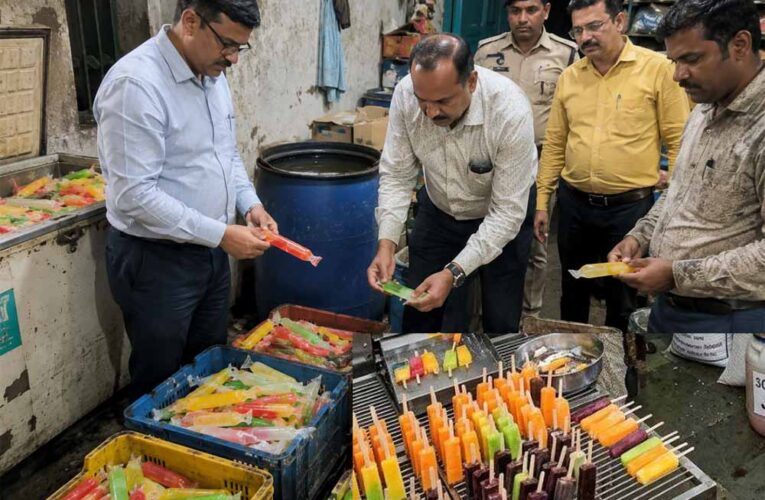 इंदौर में खाद्य विभाग की बड़ी कार्रवाई, बोरिंग के पानी से बनी आइस कैंडी जब्त