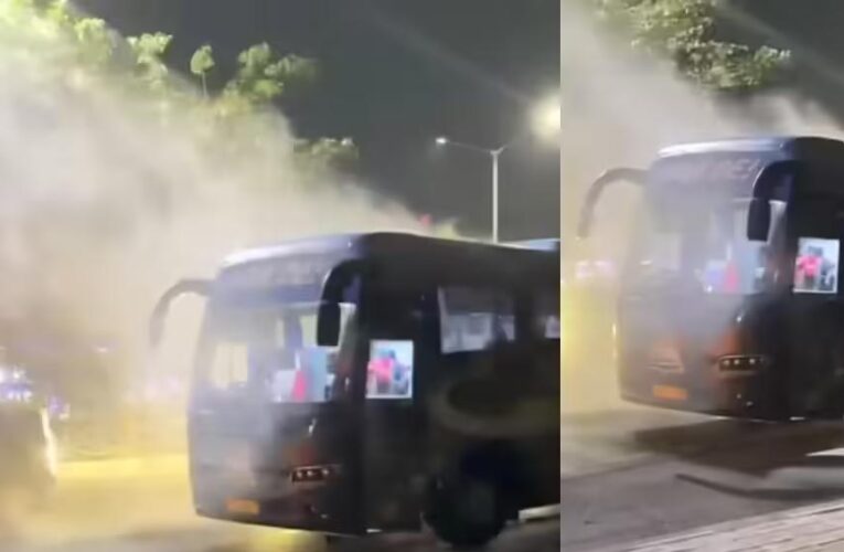 IPL फाइनल हारने के बाद गुजरात टाइटन्स के साथ बड़ा हादसा, बीच सड़क धू-धू कर जली टीम बस